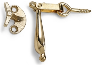 Fönsterlås 1324 Droppen Olackad    Polerad Mässing