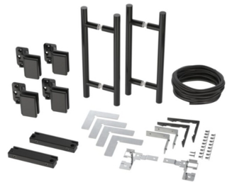 Beslagspaket med Magnet Pardörr    Svart