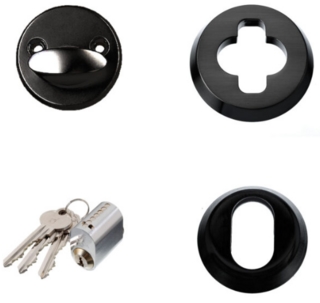 Låssats Easy för 10mm Glasdörr     Svart