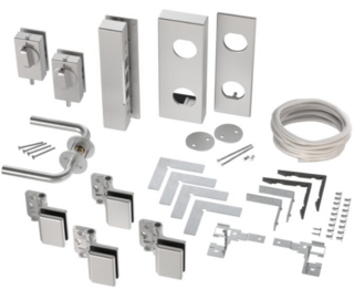 Beslagspaket Pardörr Modul         Standard Grå