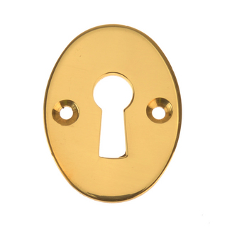 Nyckelskylt 5438 med Träskruv Olackad Polerad Mässing