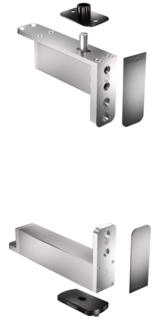 Pivotgångjärn System Fx 40 Klass A Rektangulär SV Platt+RF Täcklock