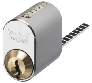 Cylinder DCN 401 lång medbringare Lika Låsning Utan Nycklar Mattkrom