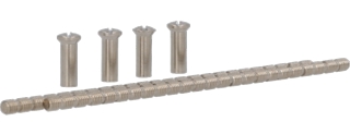 Tryckesskruv M4x120mm 2st klippbar + 4 Nipplar Nickel sats