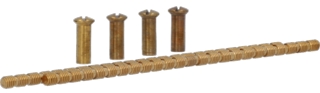 Tryckesskruv M4x120mm 2st klippbar + 4 Nipplar Polerad Mässing sats