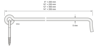 Stormhasp 1514 VZ 200mm            Varmförzinkad
