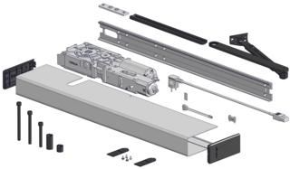 Dörrautomatikpaket SW300-S-ECO     Tryckande Svart/Silver