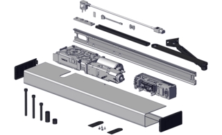 Dörrautomatikpaket SW300-S-ECO     Tryckande Svart/Silver