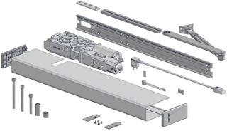 Dörrautomatikpaket SW300-S-ECO     Tryckande Silver