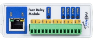 Externt Webbrelä med fyra utgångar till Robin Porttelefon