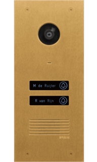 Porttelefon Video med 2 upplysta   namnknappar Mässing