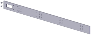 Montageplåt SW300-S L=840mm Aluminium Obehandlad